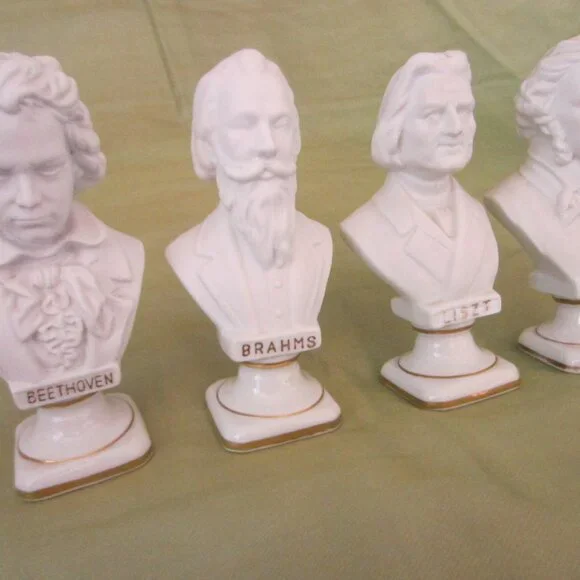 Andrea White Porcelain Composers Busts Made In Japan